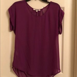 Sheer purple top